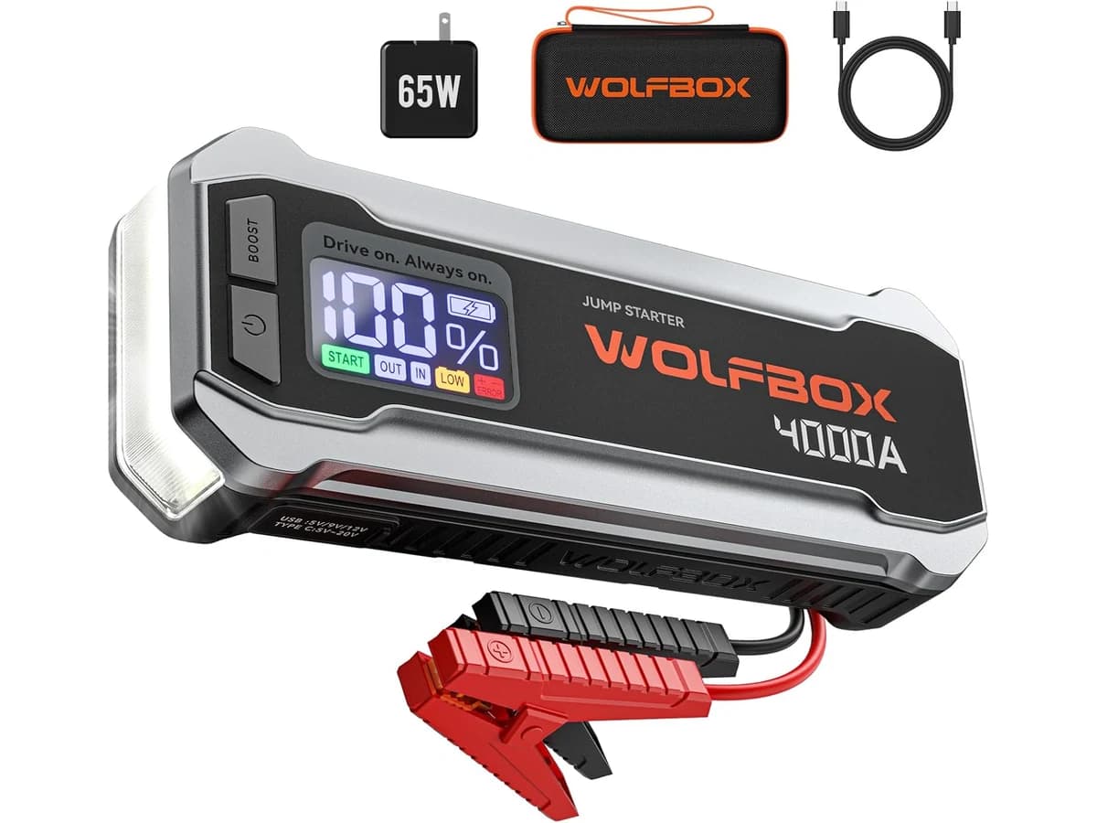 WOLFBOX 4000A portable vehicle jump starter